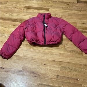 NWT Fashion Nova Pink Cropped Puffer Jacket